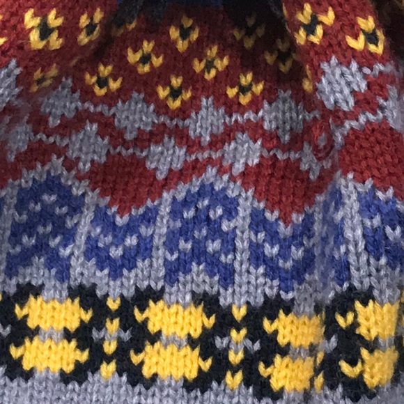 GOOD FELLOWS Knit cap Gray Burgundy Gold Black Ski Cap One size - Picture 5 of 6